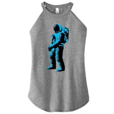 Cool Blue Astronaut Women's Perfect Tri Rocker Tank