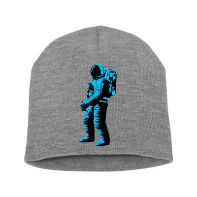 Cool Blue Astronaut Short Acrylic Beanie