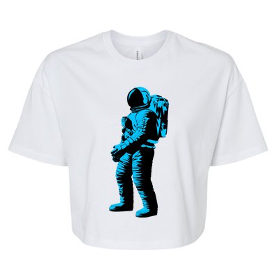 Cool Blue Astronaut Bella+Canvas Jersey Crop Tee