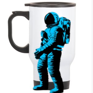 Cool Blue Astronaut Stainless Steel Travel Mug