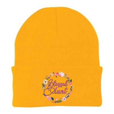 Cute Blessed Aunt New Aunty Auntie Sister Flower Gift Knit Cap Winter Beanie