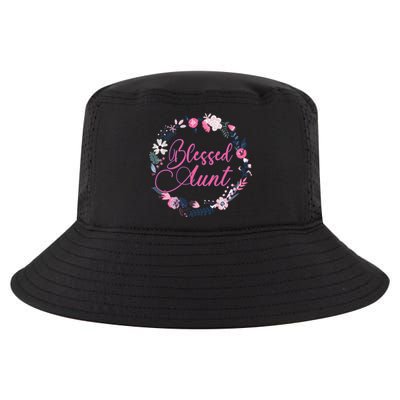 Cute Blessed Aunt New Aunty Auntie Sister Flower Gift Cool Comfort Performance Bucket Hat