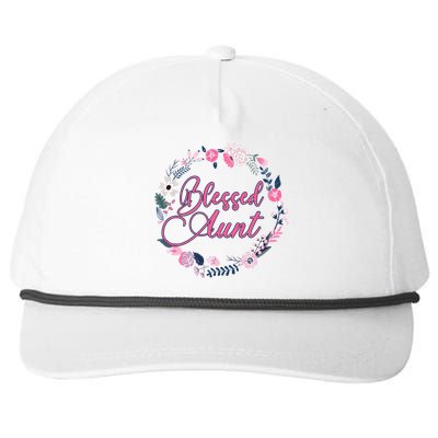 Cute Blessed Aunt New Aunty Auntie Sister Flower Gift Snapback Five-Panel Rope Hat