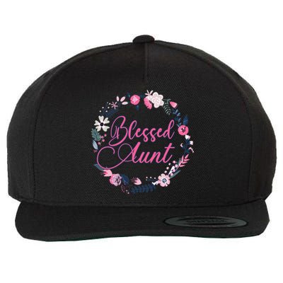 Cute Blessed Aunt New Aunty Auntie Sister Flower Gift Wool Snapback Cap