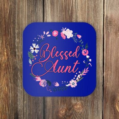 Cute Blessed Aunt New Aunty Auntie Sister Flower Gift Coaster