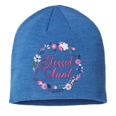 Cute Blessed Aunt New Aunty Auntie Sister Flower Gift Sustainable Beanie