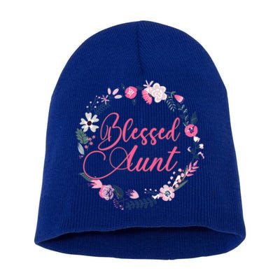 Cute Blessed Aunt New Aunty Auntie Sister Flower Gift Short Acrylic Beanie