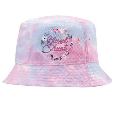 Cute Blessed Aunt New Aunty Auntie Sister Flower Gift Tie-Dyed Bucket Hat