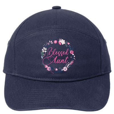 Cute Blessed Aunt New Aunty Auntie Sister Flower Gift 7-Panel Snapback Hat