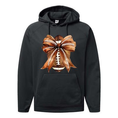 Coquette Bow American Football Game Day Thanksgiving Autumn Performance Fleece Hoodie