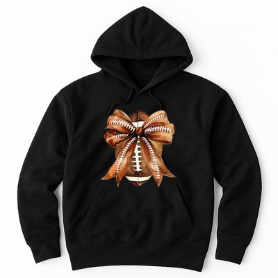 Coquette Bow American Football Game Day Thanksgiving Autumn Hoodie