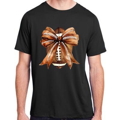 Coquette Bow American Football Game Day Thanksgiving Autumn Adult ChromaSoft Performance T-Shirt