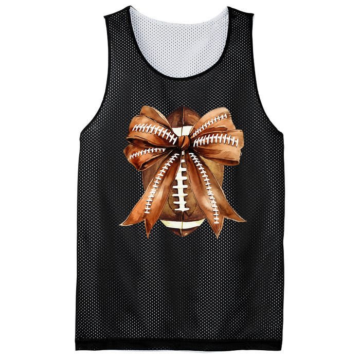 Coquette Bow American Football Game Day Thanksgiving Autumn Mesh Reversible Basketball Jersey Tank