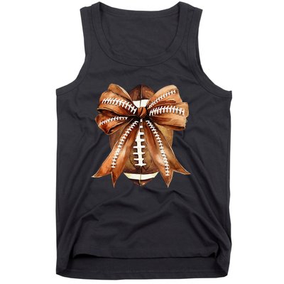 Coquette Bow American Football Game Day Thanksgiving Autumn Tank Top