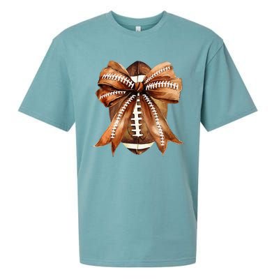 Coquette Bow American Football Game Day Thanksgiving Autumn Sueded Cloud Jersey T-Shirt