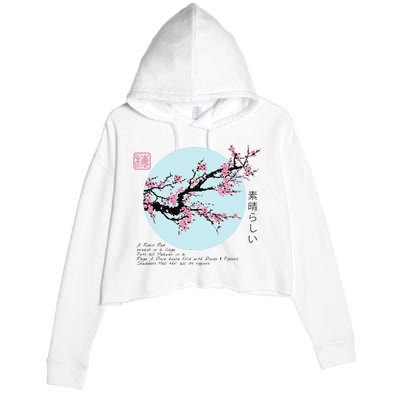 Cherry Blossom Aesthetic Japanese Harajuku Crop Fleece Hoodie