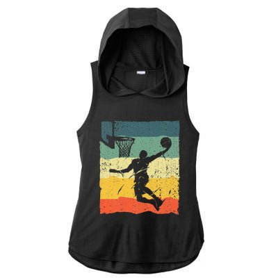 Cool Basketball Art For Men Women Vintage Basketball Player Ladies PosiCharge Tri-Blend Wicking Draft Hoodie Tank