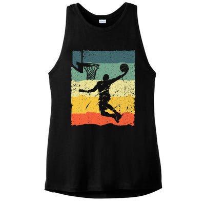 Cool Basketball Art For Men Women Vintage Basketball Player Ladies PosiCharge Tri-Blend Wicking Tank