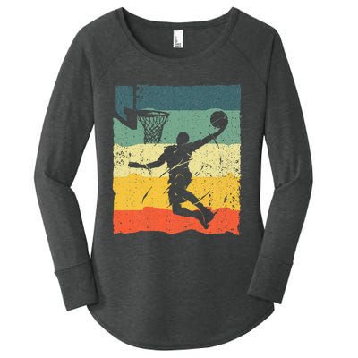 Cool Basketball Art For Men Women Vintage Basketball Player Women's Perfect Tri Tunic Long Sleeve Shirt