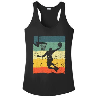 Cool Basketball Art For Men Women Vintage Basketball Player Ladies PosiCharge Competitor Racerback Tank