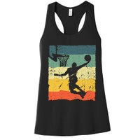 Cool Basketball Art For Men Women Vintage Basketball Player Women's Racerback Tank