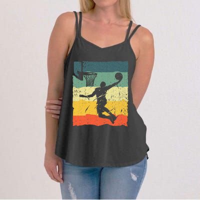 Cool Basketball Art For Men Women Vintage Basketball Player Women's Strappy Tank