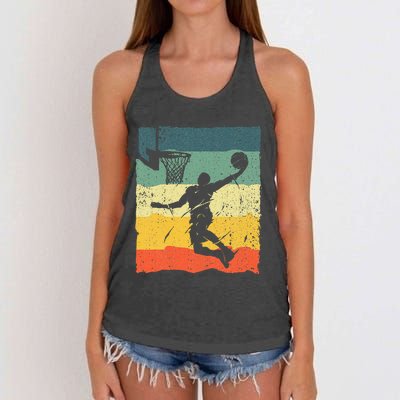 Cool Basketball Art For Men Women Vintage Basketball Player Women's Knotted Racerback Tank