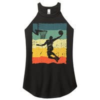 Cool Basketball Art For Men Women Vintage Basketball Player Women's Perfect Tri Rocker Tank