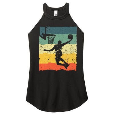 Cool Basketball Art For Men Women Vintage Basketball Player Women's Perfect Tri Rocker Tank