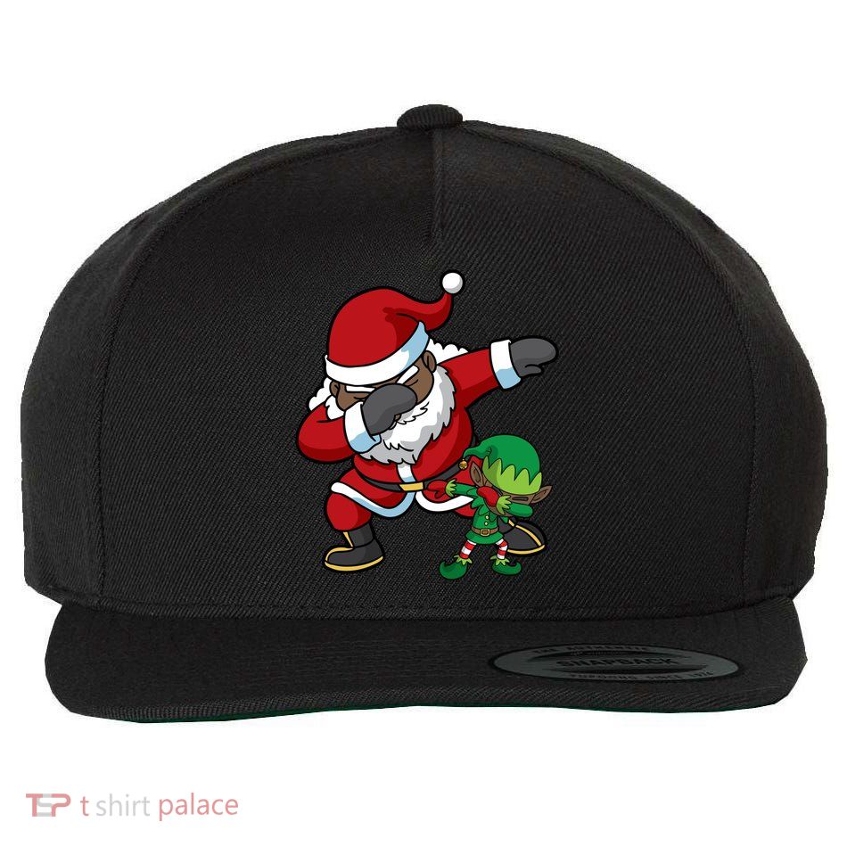 Christmas Black African American Dabbing Santa Claus Dab Gift Wool Snapback Cap
