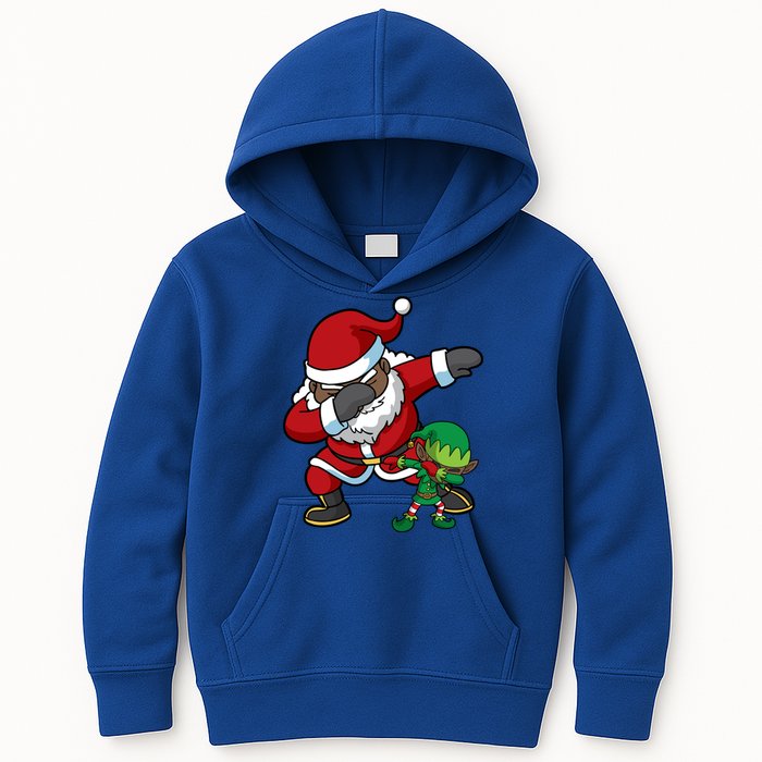 Christmas Black African American Dabbing Santa Claus Dab Gift Kids Hoodie