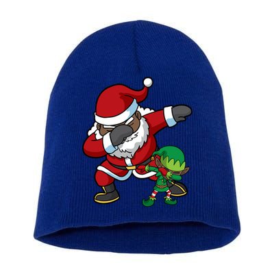 Christmas Black African American Dabbing Santa Claus Dab Gift Short Acrylic Beanie