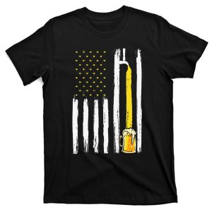 Craft Beer American Flag USA 4th Of July Brewery America T-Shirt