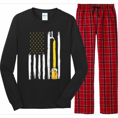 Craft Beer American Flag USA 4th Of July Brewery America Long Sleeve Pajama Set