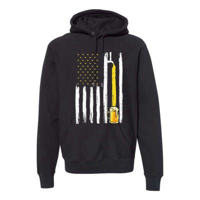 Craft Beer American Flag USA 4th Of July Brewery America Premium Hoodie