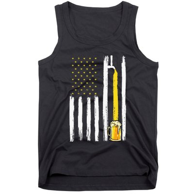 Craft Beer American Flag USA 4th Of July Brewery America Tank Top