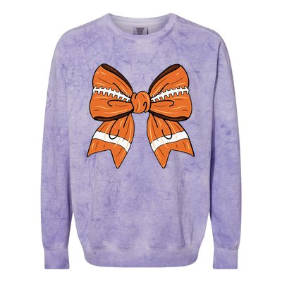 Coquette Bow American Football Thanksgiving Colorblast Crewneck Sweatshirt