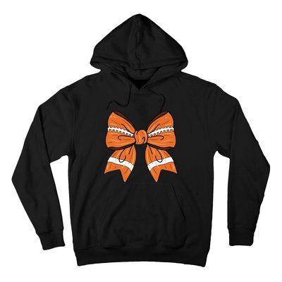 Coquette Bow American Football Thanksgiving Hoodie