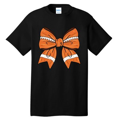 Coquette Bow American Football Thanksgiving Tall T-Shirt