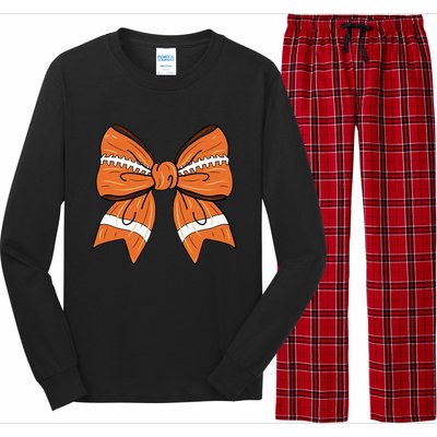 Coquette Bow American Football Thanksgiving Long Sleeve Pajama Set