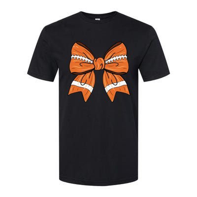 Coquette Bow American Football Thanksgiving Softstyle CVC T-Shirt