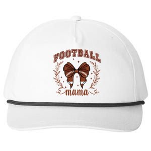 Coquette Bow American Football Mama Thanksgiving Autumn Fall Snapback Five-Panel Rope Hat