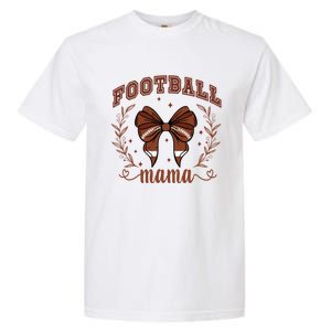 Coquette Bow American Football Mama Thanksgiving Autumn Fall Garment-Dyed Heavyweight T-Shirt