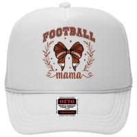 Coquette Bow American Football Mama Thanksgiving Autumn Fall High Crown Mesh Back Trucker Hat