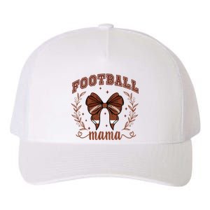 Coquette Bow American Football Mama Thanksgiving Autumn Fall Yupoong Adult 5-Panel Trucker Hat