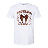 Coquette Bow American Football Mama Thanksgiving Autumn Fall Softstyle CVC T-Shirt