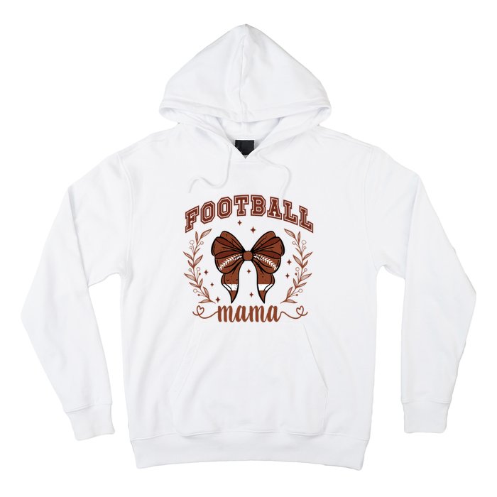 Coquette Bow American Football Mama Thanksgiving Autumn Fall Hoodie