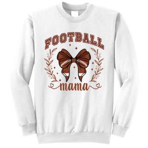 Coquette Bow American Football Mama Thanksgiving Autumn Fall Sweatshirt