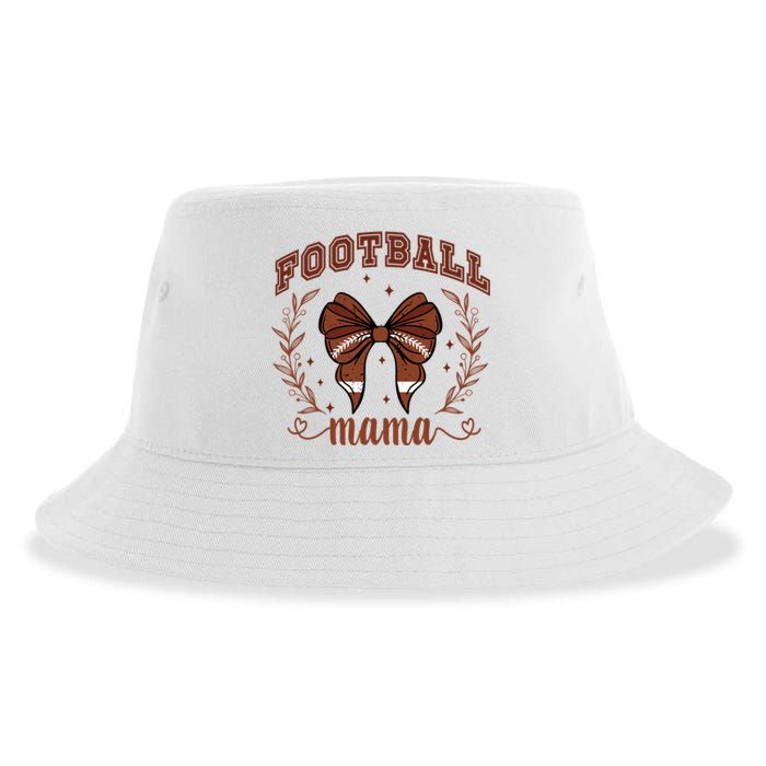 Coquette Bow American Football Mama Thanksgiving Autumn Fall Sustainable Bucket Hat