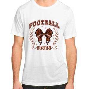 Coquette Bow American Football Mama Thanksgiving Autumn Fall Adult ChromaSoft Performance T-Shirt